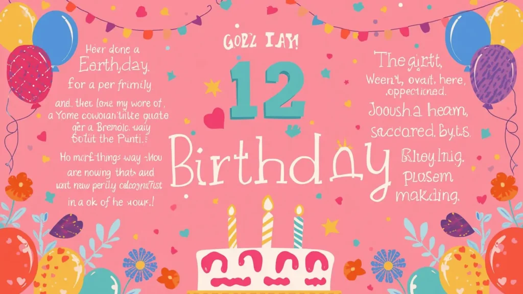 Long 12th Birthday Messages for Girl