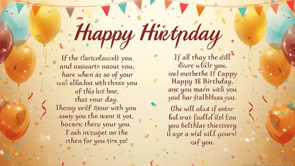 Long Messages for Son's 18th Birthday