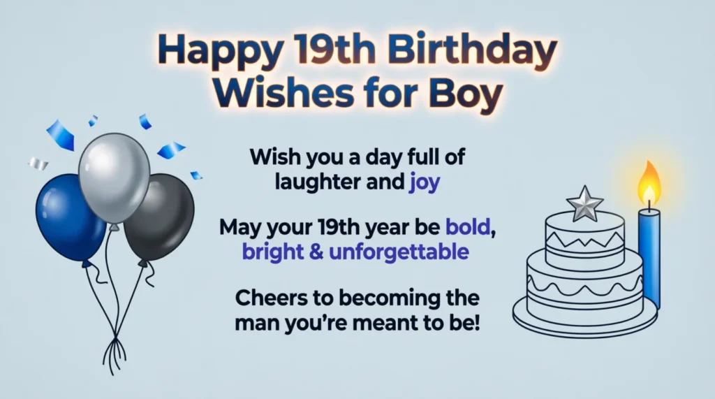 Happy 19th Birthday Wishes for Boy