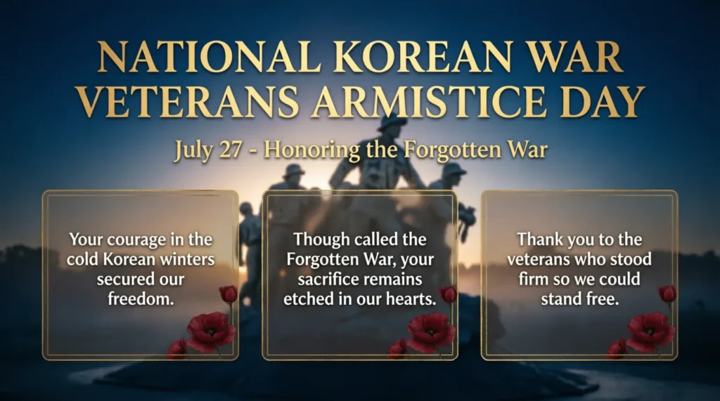 Heartfelt National Korean War Veterans Armistice Day Quotes