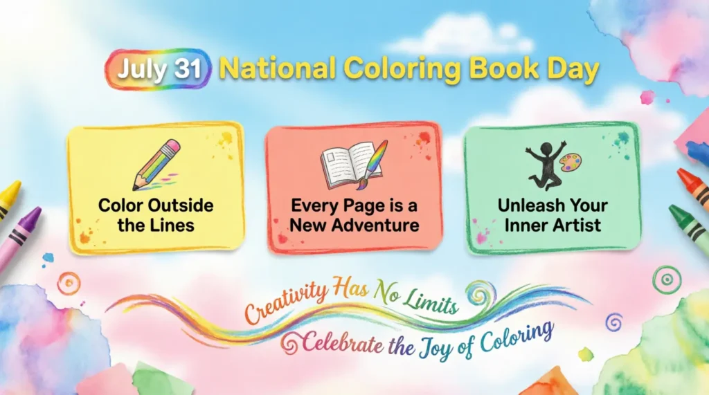 Inspirational National Coloring Book Day Wishes 