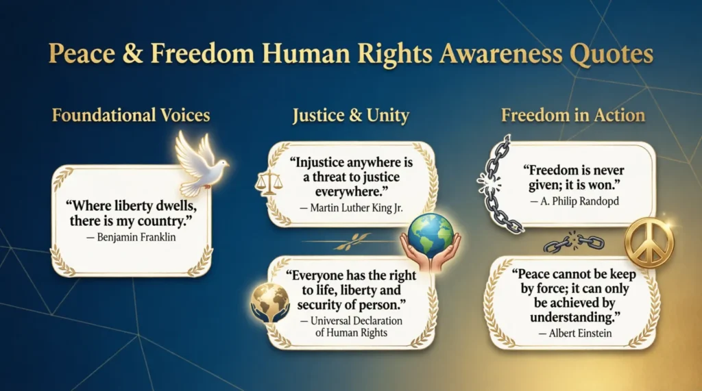 Peace & Freedom Human Rights Awareness Quotes