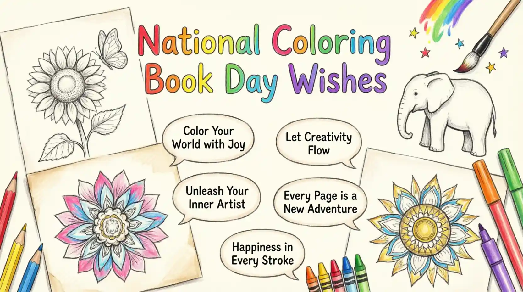 National Coloring Book Day Wishes