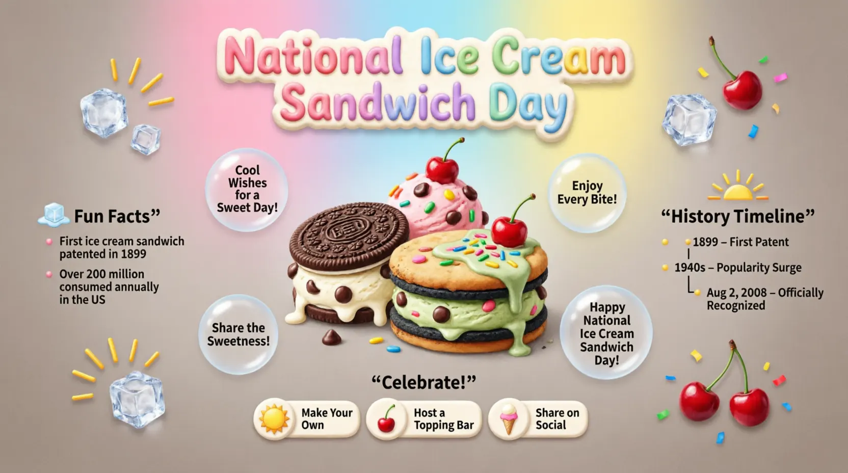 National Ice Cream Sandwich Day Wishes