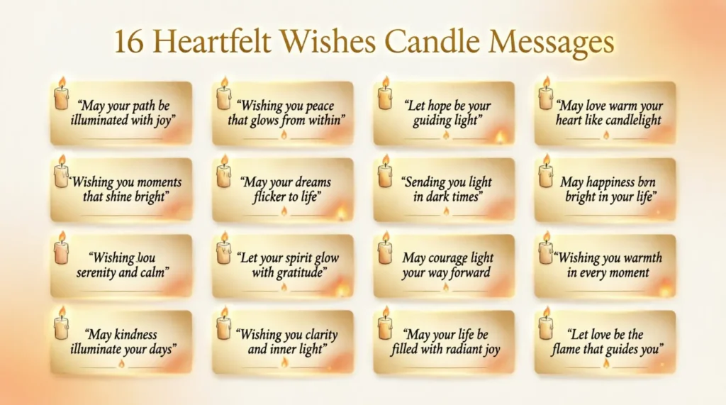 Heartfelt 16 Wishes Candle Messages