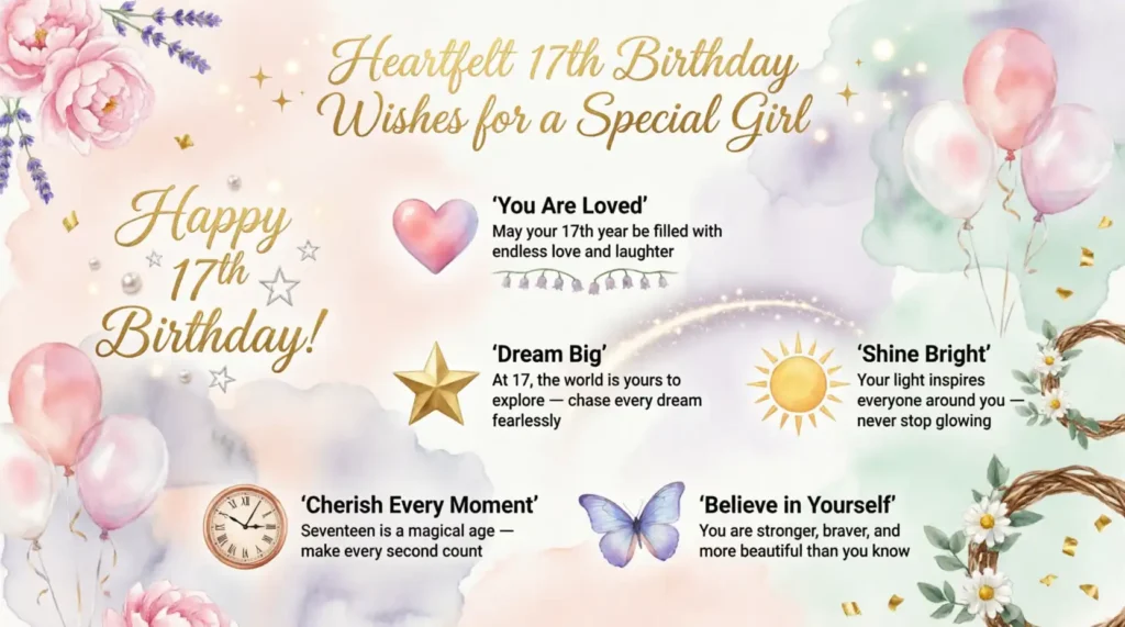 Heartfelt 17th Birthday Wishes for Girl