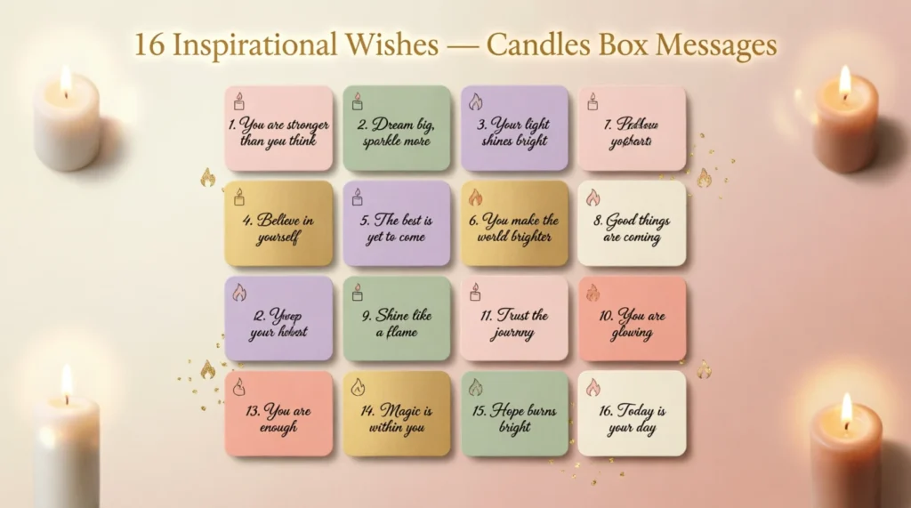  Inspirational 16 Wishes Candles Box Messages