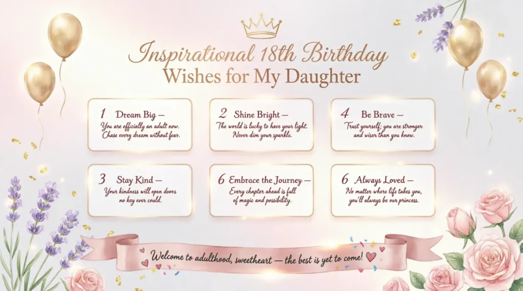 Inspirational 18th Birthday Wishes for Daughter