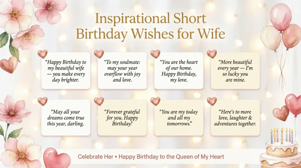 Inspirational Short Birthday Wishes for Wife