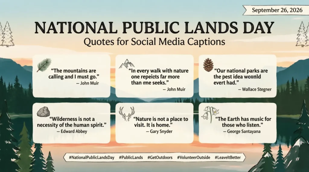 National Public Lands Day Quotes for Social Media Captions