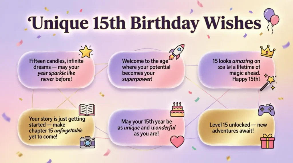 Unique 15th Birthday Wishes