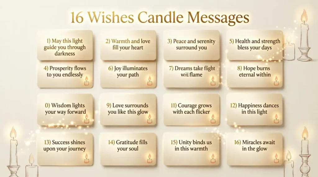 Unique 16 Wishes Candle Messages