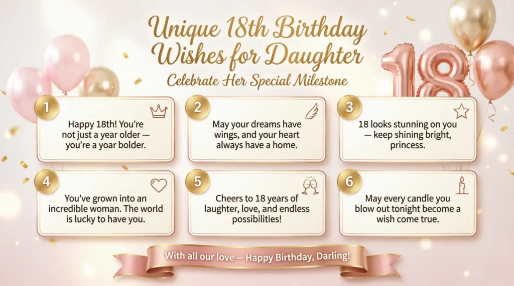 Unique 18th Birthday Wishes for Daughter
