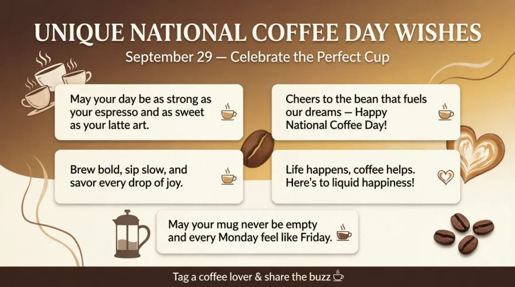 Unique National Coffee Day Wishes