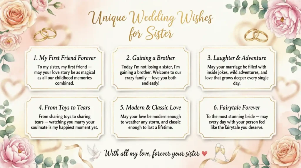 Unique Wedding Wishes for Sister